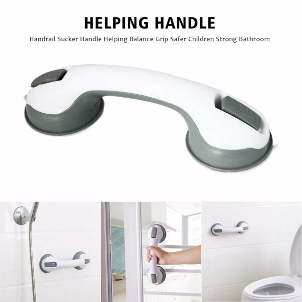 Power Shower Grip Handle Bathroom Suction Grab Bar Safety Rail Tub Bath Vacuum - Image 9