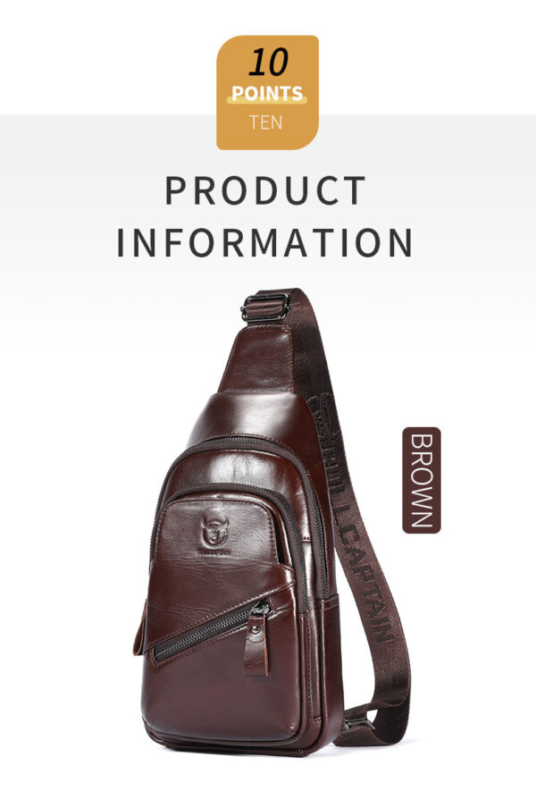 Bull Captain High-grade Large-capacity Genuine Leather Men's Shoulder Crossbody - Image 4
