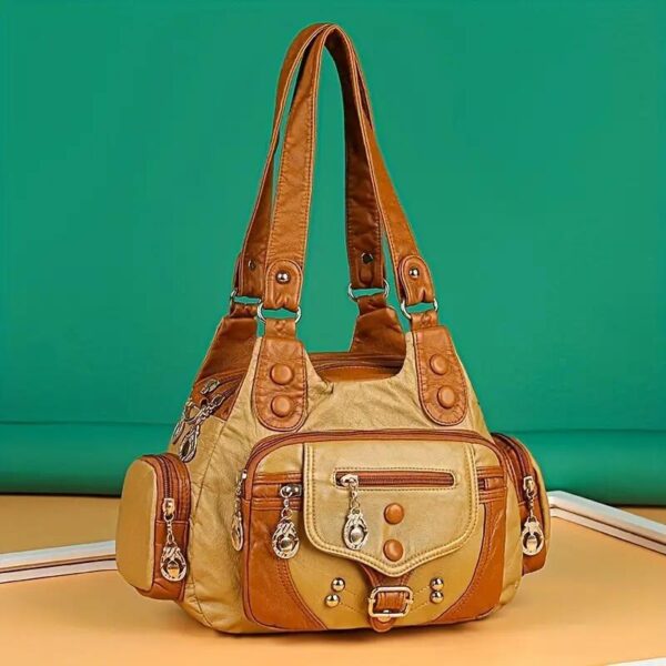 Vintage High Quality Leather Luxury Handbag - Image 3