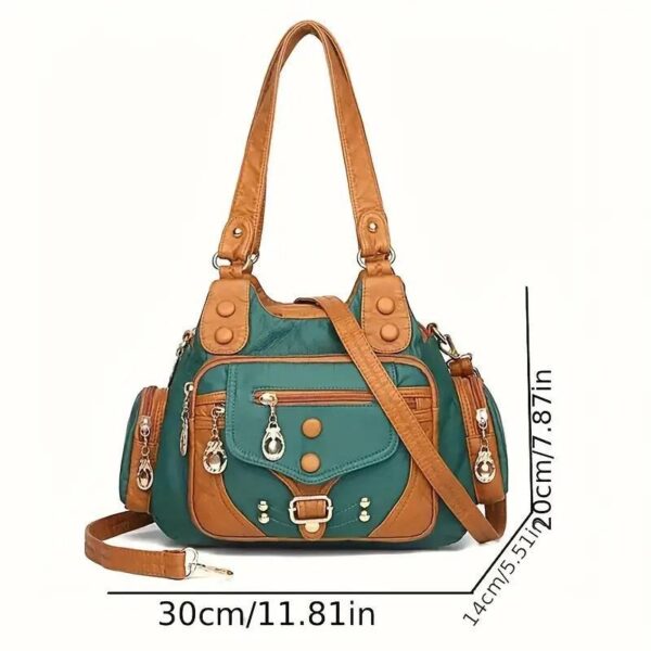 Vintage High Quality Leather Luxury Handbag - Image 8