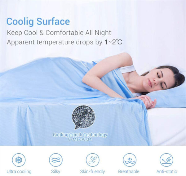 Cooling Blanket Cooling Fiber Absorb Heat Washable Cover Over Blankets Summer - Image 9