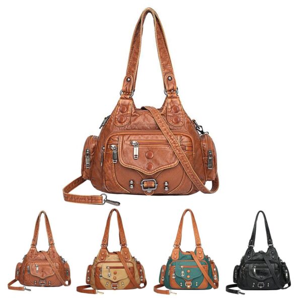 Vintage High Quality Leather Luxury Handbag - Image 6