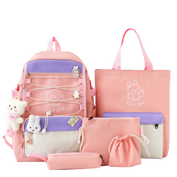 Backpack Lightweight And Large Capacity Student Schoolbag Four-piece Set - Image 2