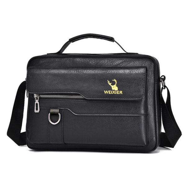 Popular Men's Messenger Bag One Shoulder Retro Business Backpack PU Leather Flaps Crossbody Bags Business Flap Male Solid Travel Bag - Image 5