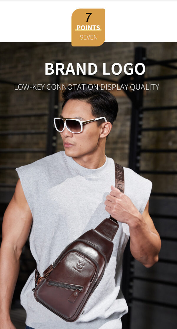 Bull Captain High-grade Large-capacity Genuine Leather Men's Shoulder Crossbody - Image 3