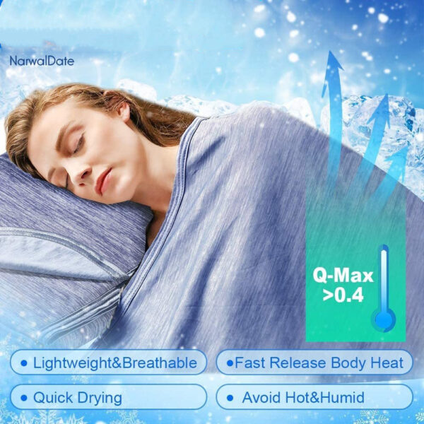 Cooling Blanket Cooling Fiber Absorb Heat Washable Cover Over Blankets Summer - Image 10