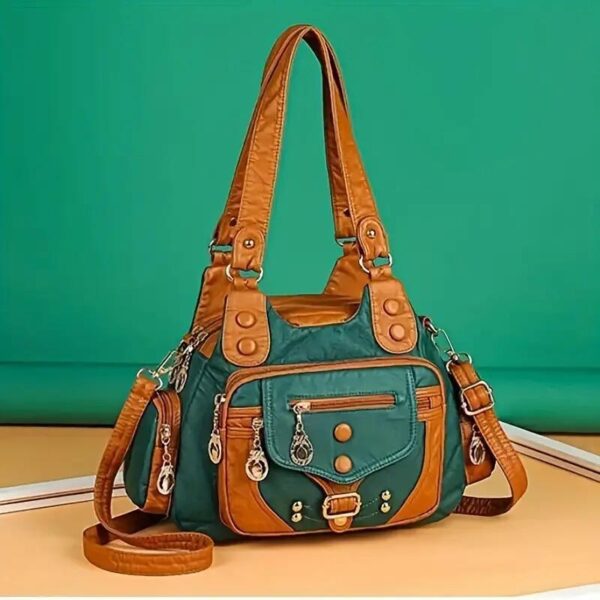 Vintage High Quality Leather Luxury Handbag - Image 9