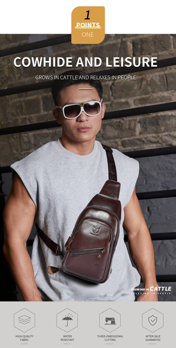 Bull Captain High-grade Large-capacity Genuine Leather Men's Shoulder Crossbody - Image 10