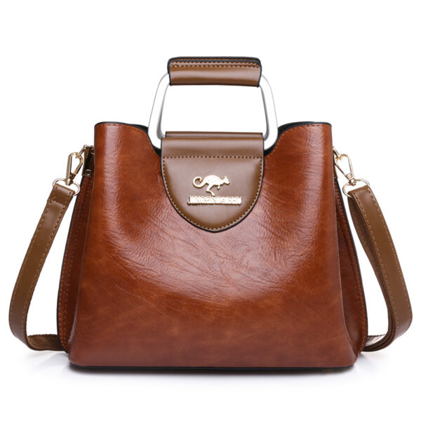 Large Capacity Totes Middle-aged High-grade Soft Leather Shoulder - Image 3