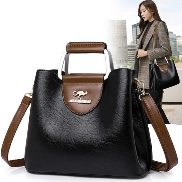 Large Capacity Totes Middle-aged High-grade Soft Leather Shoulder - Image 6