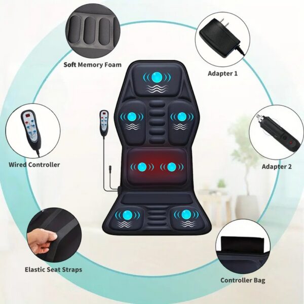 Massage Chair Pad,Back Massage With Heat,Massage Pad With 7Vibration Motors,Chair Massager For Office Chair, Massage Chair For Home Office Use - Image 5