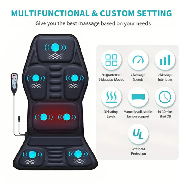 Massage Chair Pad,Back Massage With Heat,Massage Pad With 7Vibration Motors,Chair Massager For Office Chair, Massage Chair For Home Office Use - Image 8
