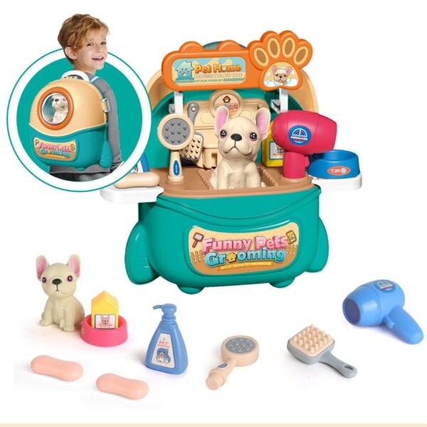 2025 Pet Care Play Set Doctor Kit For Kids, 16 Pcs Doctor Pretend Play Vet Dog Grooming Toys Puppy Dog Carrier Feeding Dog Backpack Gifts.Logistics Is Randomly Sent By UPS,USPS,FEDEX. - Image 10