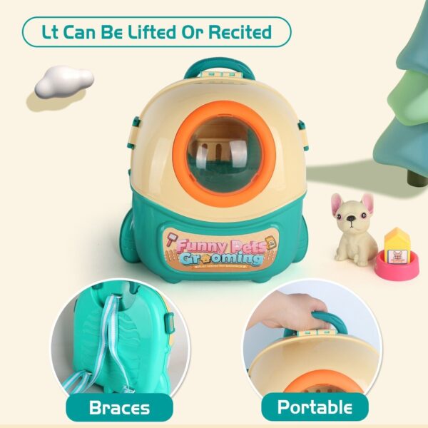 2025 Pet Care Play Set Doctor Kit For Kids, 16 Pcs Doctor Pretend Play Vet Dog Grooming Toys Puppy Dog Carrier Feeding Dog Backpack Gifts.Logistics Is Randomly Sent By UPS,USPS,FEDEX. - Image 8